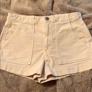 High waisted corduroy shorts